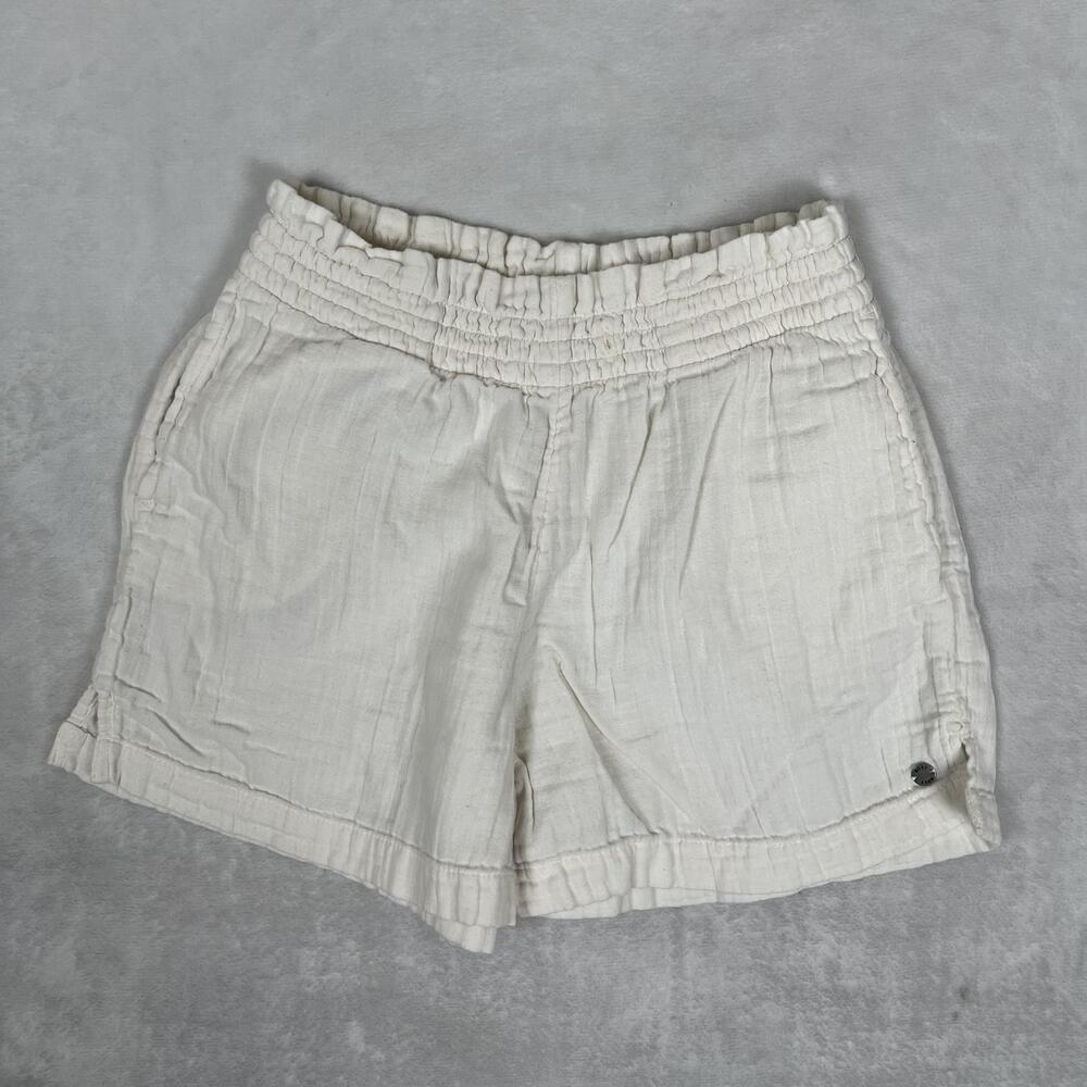 Roxy Shorts Womens XS White Gauze Cotton Elastic Waist Chino Casual Beach